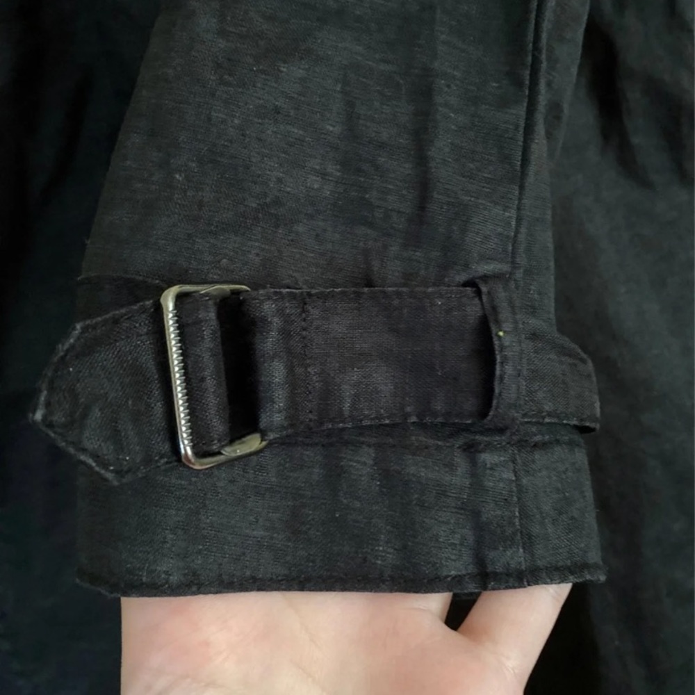 Theory Black Linen Trench - Picture 5 of 7